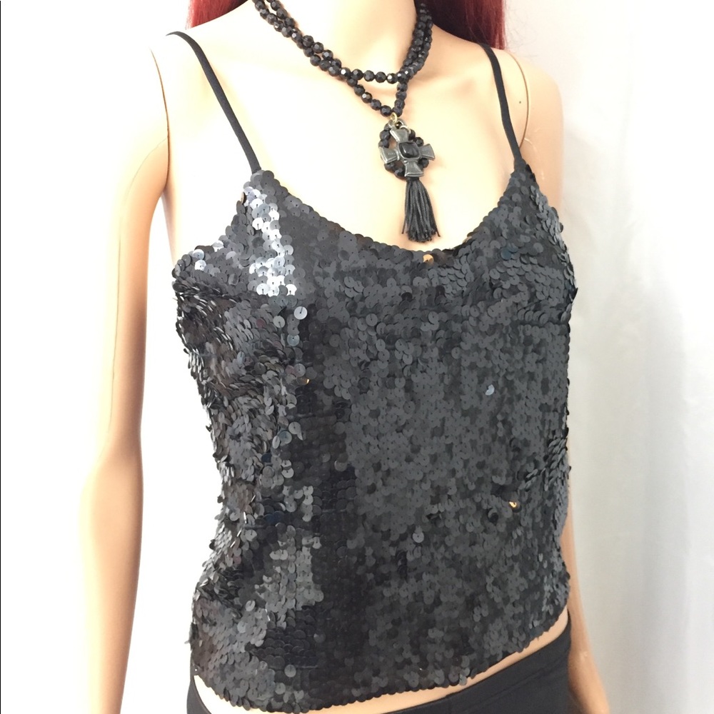 Stunning Black sequin top size medium